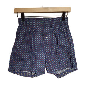 J.Crew Men’s Printed Cotton Boxers Blue Diamond Pattern NWT Size XS